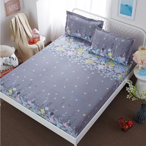 Housse de Matelas 150x200 cm, Drap-Housse en Jersey avec Élastique, Housse de Protection pour Matelas et Surmatelas, Couleur Romarin (1/2)