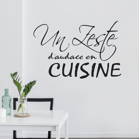 Sticker Mural - Citation Cuisine - 37x57 cm - Noir (1/3)