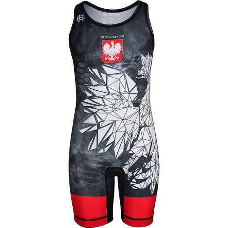 Kinder Polska Camo Wrestling-Trikot 140 Rot