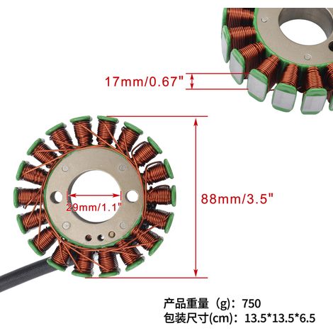 Magneto stator coil CB250 LX CB250 18-pole ignition coil YP260 Loncin 250 (1/4)
