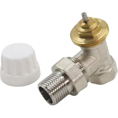 Robinet thermostatique en Laiton G1/2 – Raccord de Retour 1/2", vanne de Passage de radiateur pour systèmes de radiateurs (1/5)