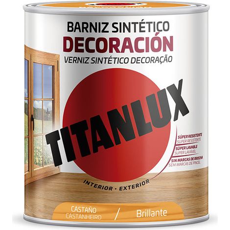 Vernis Synthétique Décoration Brillant Marron 750ml Titanlux M10100134 (1/2)