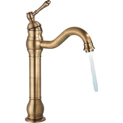 Mitigeur pour vasque - laiton - eau chaude/froide - monotrou (1/5)