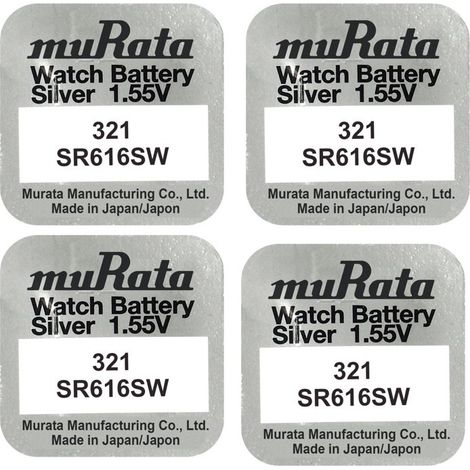 .4 piles Murata- Sony 321 SR616SW.
