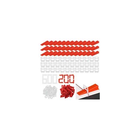 800 Stück 600 selbstnivellierende Fliesenkreuze 200 Fliesenkeile 2 mm selbstnivellierende Fliesenkreuze Nivellierkeile für Fliesen (1/5)