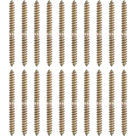 20 Pcs Vis Double À Tête M6 x 70 mm Vis À Pitons Couleur Zinc (1/5)