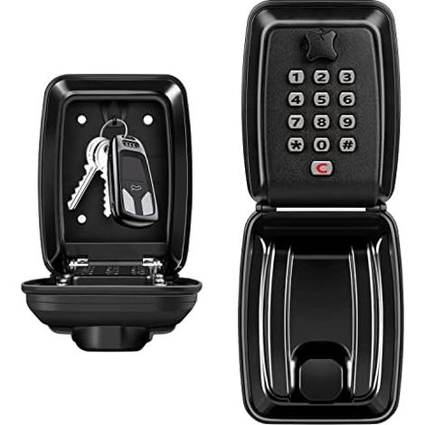 Secure Outdoor Key Box, Large Wall-Mounted Key Box with 12-Digit Code, Waterproof and Rustproof, for Home, Garage, School, Airbnb (1/5)