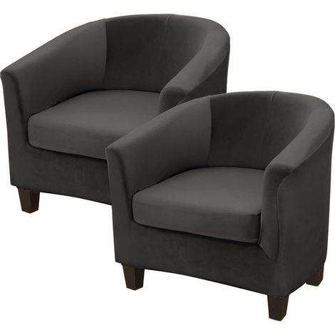 Lot de 2 Housses de Chaise de Baignoire, Design amélioré 2 en 1 Housse de Fauteuil en Velours Extensible avec taie d'oreiller, Housses de canapé et de canapé antidérapantes pour chaises de (1/5)