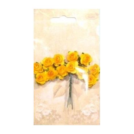 Rosas de papel, 12 unidades, amarillas