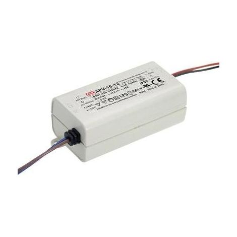 Mean Well APV-16-24 Transformador LED Blanco 24V DC