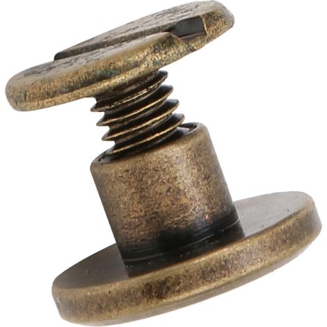 Lot de 50 vis à tête plate en laiton de 6,5 mm, rivets et clous pour loisirs créatifs en cuir, finition bronze. (1/5)