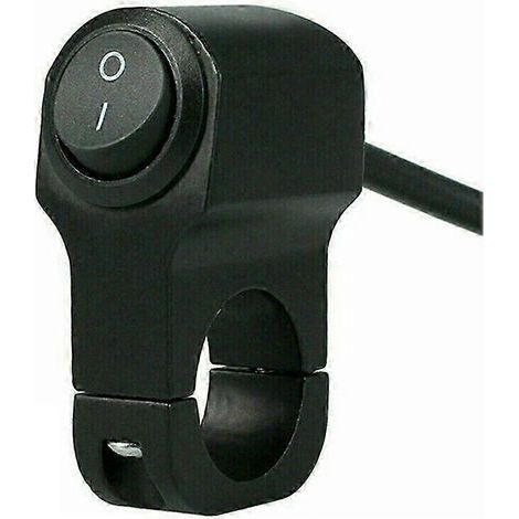 Interrupteur marche/arrêt pour phare de guidon de moto, phare en aluminium, bouton noir (1/4)