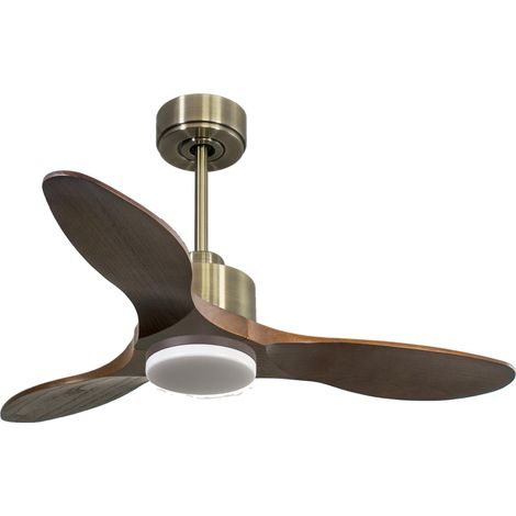 Modulo Low Profile Regular - un ventilateur pour plafond bas , DC 106 cm Chrome pales bois sombre sans Lumière 10 à 20 m² (1/5)