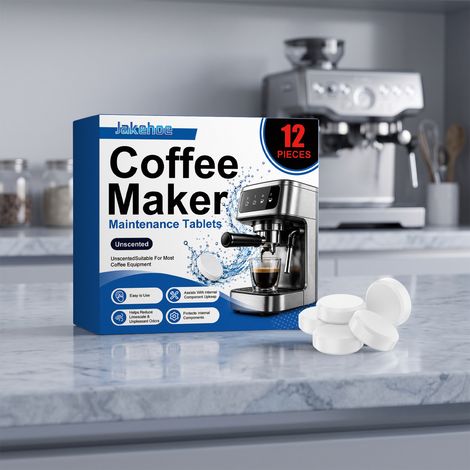 Reinigungstabletten für Kaffeemaschinen lösen Kalkablagerungen und hartnäckige Beläge, sind mit vielen Kaffeemaschinenmodellen kompatibel und beseitigen Gerüche – 12 Stück -- BIEMMEDUE (1/5)