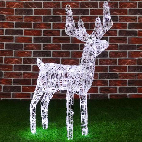 Renna Natalizia Luminosa per Esterno 80 LED Bianco Freddo Addobbi 3D Natale (1/5)