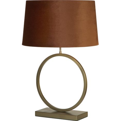 Searchlight Elegant Lampe de table, bronze, abat-jour orange brûlé, 1 douille E27 (1/5)