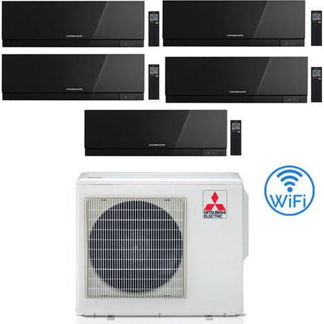 Klimaanlage Mitsubishi Kirigamine Zen Wifi Black Penta Split Inverter 9000 + 9000 + 9000 + 12000 BTU mit U.E. MXZ-5F102VF Klasse A++ /A++ NEU