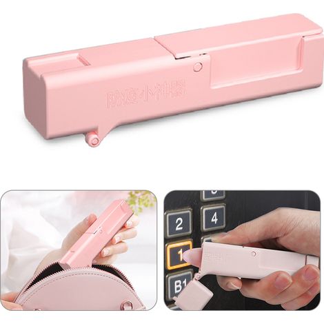 Poignée de levage portable réutilisable en ABS, bouton d'ascenseur, tige de protection anti-contact (rose) (1/5)