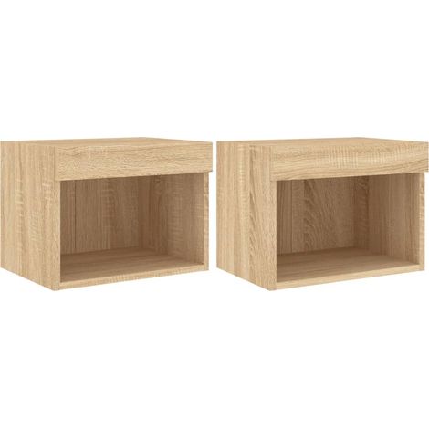 Maison Exclusive - Wand-Nachttische mit LED-Leuchten 2 Stk. Sonom