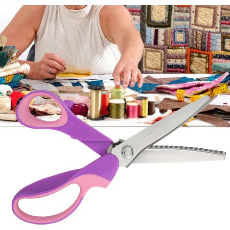 Ciseaux crantés à motifs ondulés pour tissu, papier et loisirs créatifs - Poignées colorées DIY (Dentelure 5mm) (1/4)