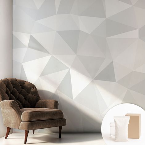 Papier peint intissé décoratif avec colle pour salon chambre et bureau Installation rapide Mosaïque triangulaire 250x250 cm (1/5)
