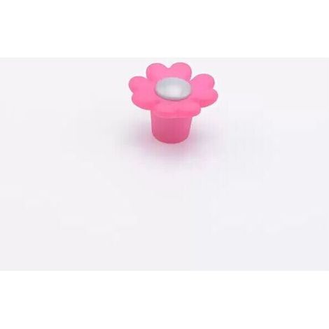 Pomolo satinato fuxia a forma di fiore 32x22mm - 007 Daisy (1/2)