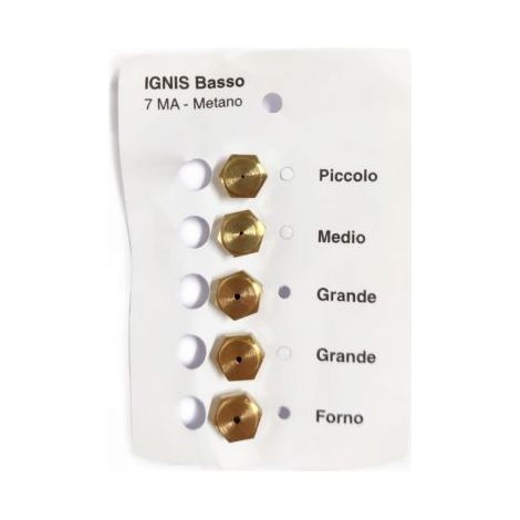 INIETTORI UGELLI KIT RICAMBIO CUCINA METANO 7MA BASSO IGNIS OLMAR (00815)