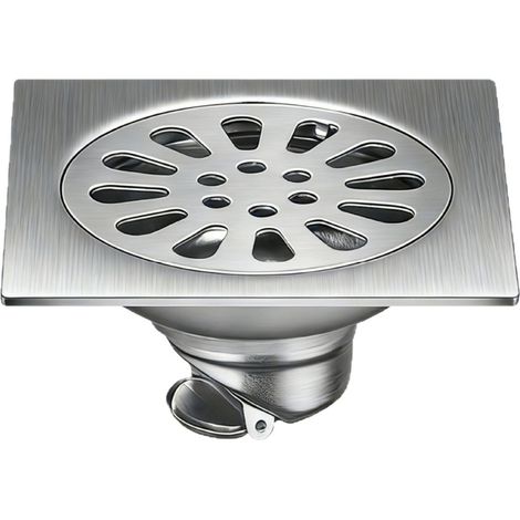 Bonde de sol carrée en acier inoxydable, anti-odeurs pour douche de salle de bain (1/5)