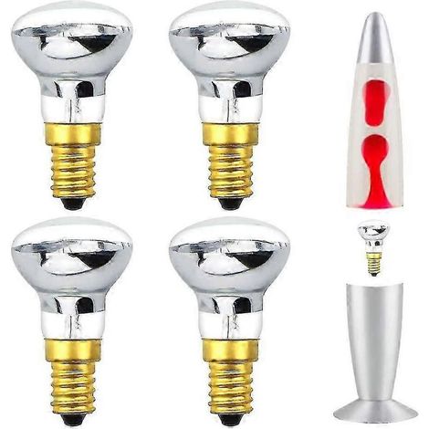 Lampadina per lampada lava 25 W E14 R39 Bianco caldo Riflettore Suo Piccolo con tappo a Vite Edison Punto Incandescente, set di 4, Classe energetica C (1/5)