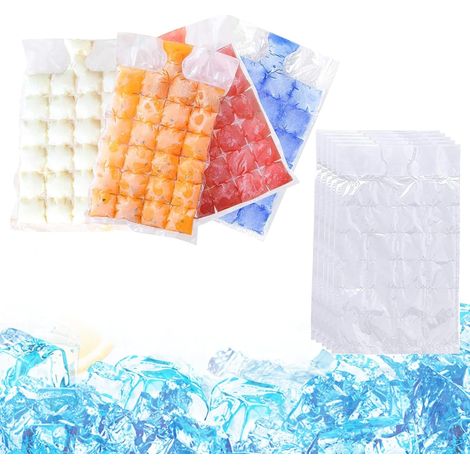 Paquete de 20 bolsas autosellantes para cubitos de hielo, ideales para el congelador, cócteles, whisky, bebidas frías y comida para bebés. (1/5)