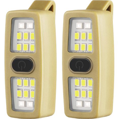 Confezione da 2 mini torce ricaricabili EDC, luce da corsa con clip, regalo per appassionati di corsa, passeggiate notturne con il cane, sicurezza in bicicletta, unisex - kaki (1/4)