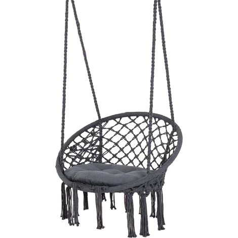 Chaise hamac suspendue à pampilles, 300 lb, balançoire en corde en maille tissée à la main pour intérieur, extérieur, chambre à coucher, Patio, jardin (1/5)