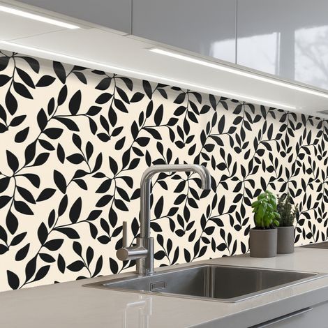 SCHIENALI CUCINA Elegante - Fantasia - Nero - Beige 300x80 cm (1/5)