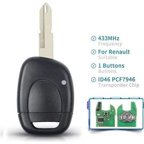 Clé Vierge ID46 électronique Pour Clio 2 Kangoo 1 PHASE 2 Twingo Lame NE72