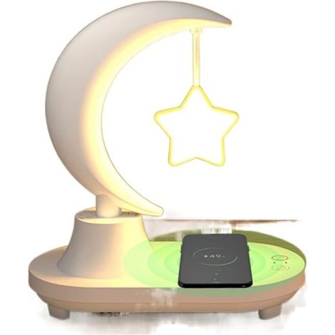 Veilleuse colorée de haut-parleur Bluetooth romantique de chevet de LED avec la veilleuse d'atmosphère de charge sans fil (Color :Pentagramme , Size : USB Plug) (1/5)