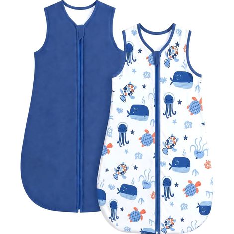 Gigoteuse bébé Ete 0,5 1,0 1,5 Tog, Gigoteuse bebe de Coton Fille Garcon, Turbulette Ete, Chaud et Doux 0-24 Mois (1/5)