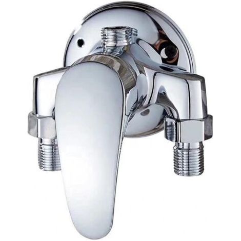 Mitigeur de douche mural en laiton chromé – Levier unique pour réglage rapide – Résistant à la corrosion – Installation facile sans plombier (1/5)