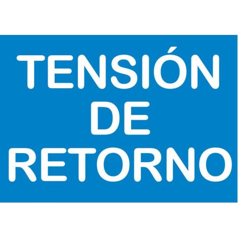 Señal de riesgo eléctrico Tensión Retorno SEKURECO                         52 x 37 mm                          PVC GLASSPACK 0'7 mm