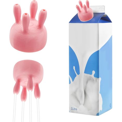Ausgießer für Kuhmilch, Pappverschluss, lustiger Milchdeckel (1/5)