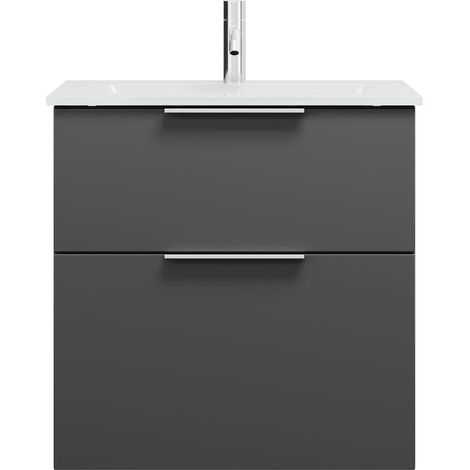 burgbad Eqio lavabo en verre avec meuble sous-lavabo, largeur (1/2)