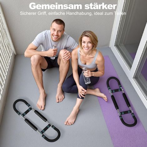 Verstellbares Brusttrainingsgerät 68x16x2 cm aus Edelstahl in Schwarz/Blau – MEUBLIV (1/5)