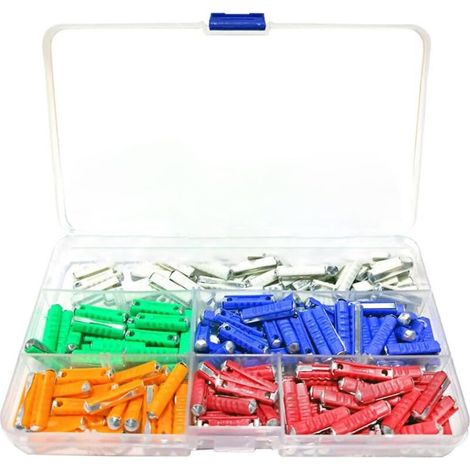 Torpedo Fuses, 200 Pcs Auto Torpedo Fuses for Classic Car Motorcycle Auto Torpedo Fuse with Storage Box and Continental Car Fuses (5A/8A/10A/16A/25A) (1/5)