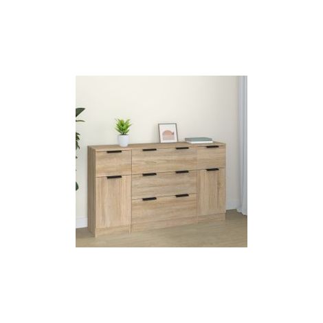 Ensemble de buffets 3 pcs Chêne sonoma Bois d'ingénierie (1/5)