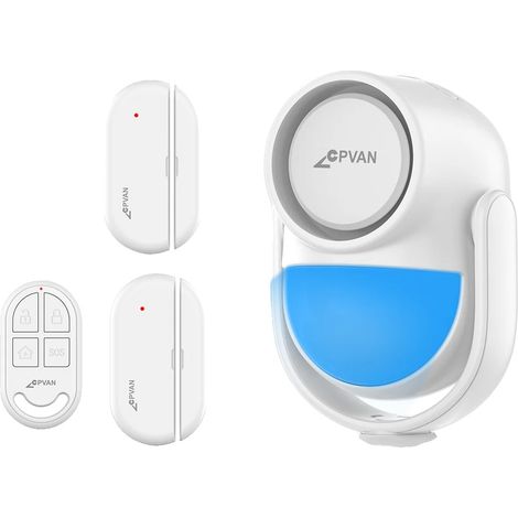 Alarma con detector de movimiento, sensor de alta sensibilidad, sonido de 120 dB, kit B blanco. (1/2)