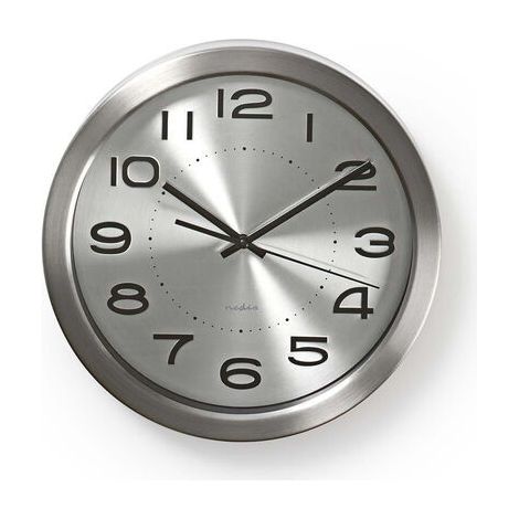 Nedis Reloj de Pared Circular | 30 cm de diámetro | Acero Inoxidable NE550671437 (1/3)