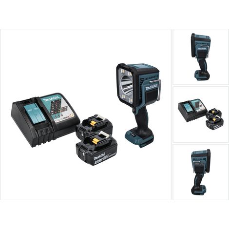 Makita DML 812 RM Akku LED Handstrahler Taschen Lampen 18 V 1250 lm + 2x Akku 4,0 Ah + Ladegerät