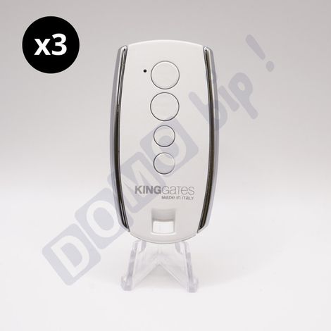 Lot de 3 King Gates Télécommandes Stylo 4K Blanche - Fréquence 433.92 MHz - 4 Canaux - Sécurité Rolling Code - Portée jusqu'à 150m - Compatible Portails et Portes Motorisées (1/5)