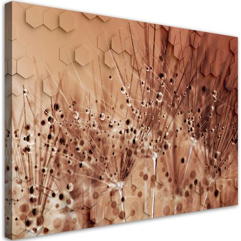 Quadro su tela, Dente di leone in gocce di rugiada - 100x70 (1/4)