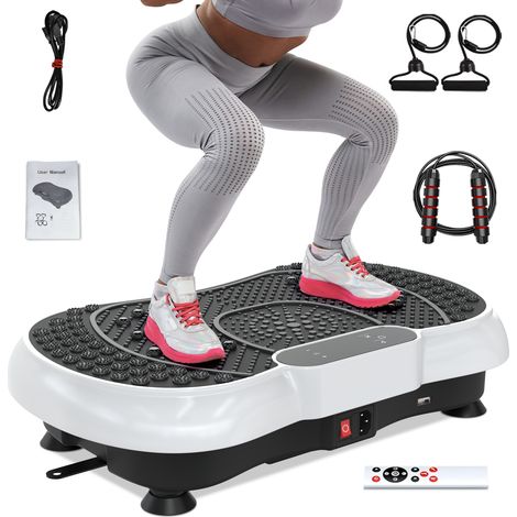 Bigzzia – Plateforme vibrante avec télécommande – 10 vitesses ajustables – Charge maximale 200 kg – Écran LED – Bluetooth intégré – Antidérapante (1/5)