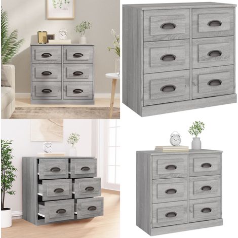 Sideboard Grau Sonoma 70x35,5x67,5 cm Holzwerkstoff - Schreibtisch - Wohnzimmermöbel - Sideboard - Grau - Holzmöbel - Home & Living (1/5)